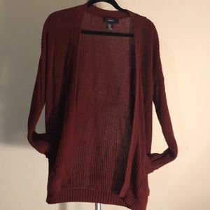Red Cable Knit Cardigan